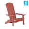 Flash Furniture Red All-Weather Folding Adirondack Chairs, 4PK 4-JJ-C14505-RED-GG - alternate 2